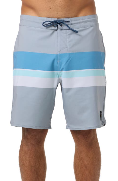 Cruzer Stripe Scallop Swim Trunks