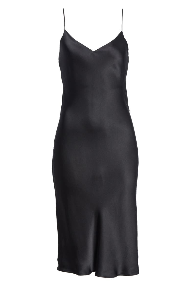 Jodie Silk Slipdress, Alternate, color, BLACK