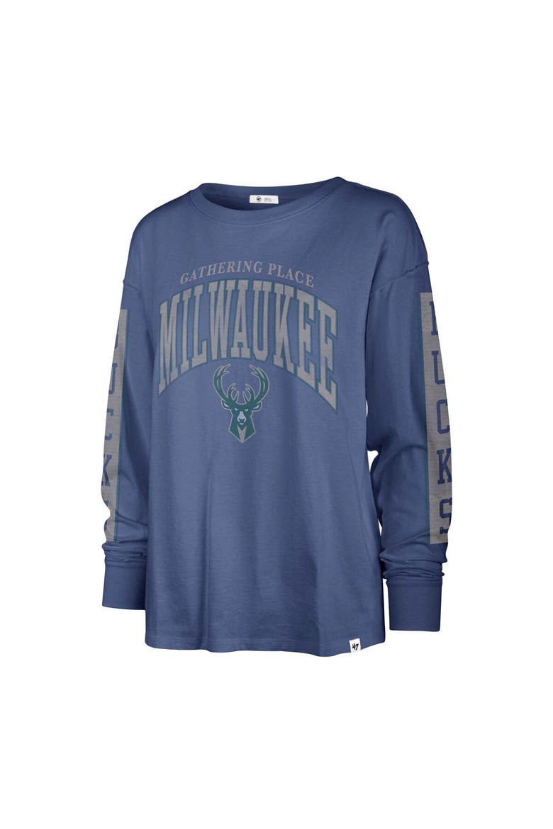 Women's '47 Royal Milwaukee Bucks City Edition SOA Long Sleeve T-Shirt, Alternate, color, Royal