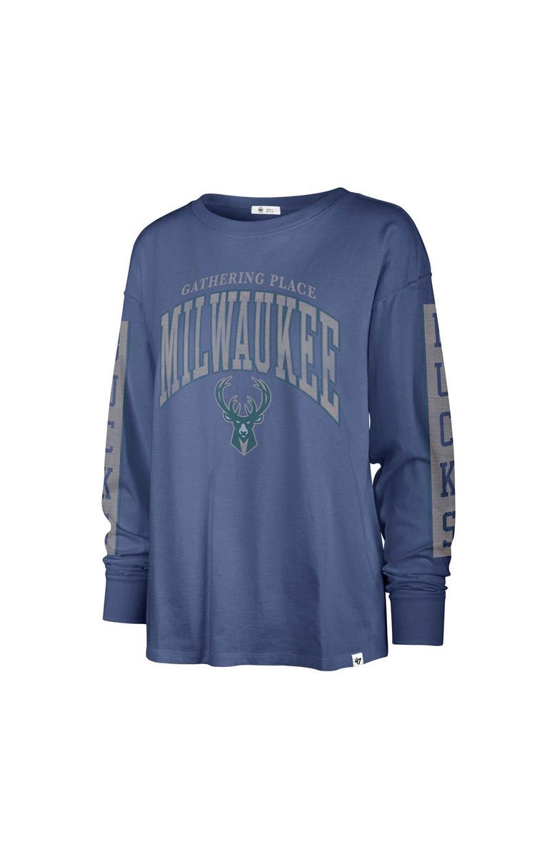 '47 Women's '47 Royal Milwaukee Bucks City Edition SOA Long Sleeve T-Shirt, Alternate, color, 