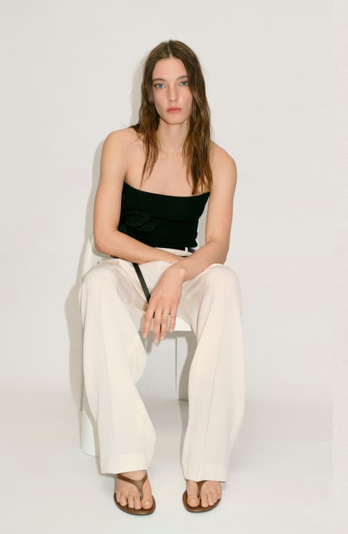 Mango Straight Leg Suit Pants In White