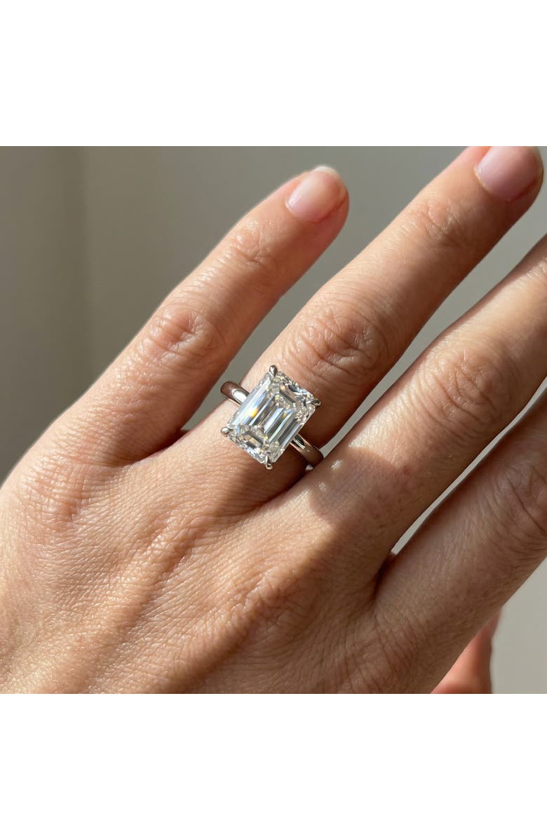 Bliss Diamond Certified 4.00Ct Radiant Cut Diamond Engagement Ring Gold Lab Grown, Alternate, color, 14K White Gold