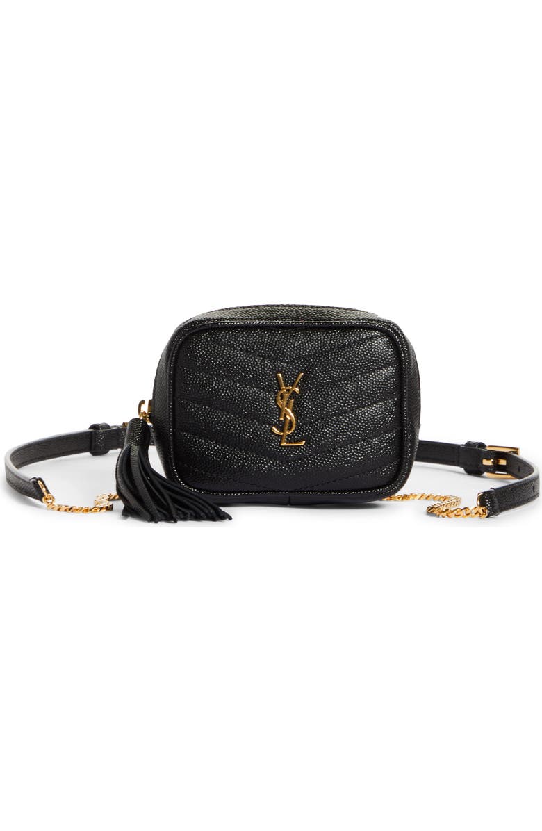 Saint Laurent Matelassé Leather Belt Bag, Main, color,