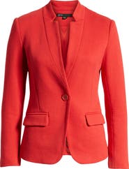 GIBSONLOOK Inverted Notch Collar Cotton Blend Knit Blazer