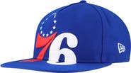 New Era Men's New Era Royal Philadelphia 76ers Oversized Puff Print Logo Golfer Snapback Hat