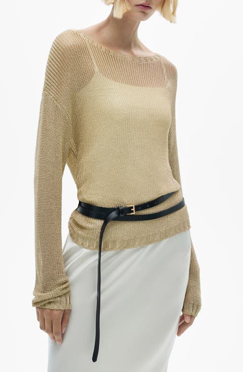 Metallic Open Stitch Sweater