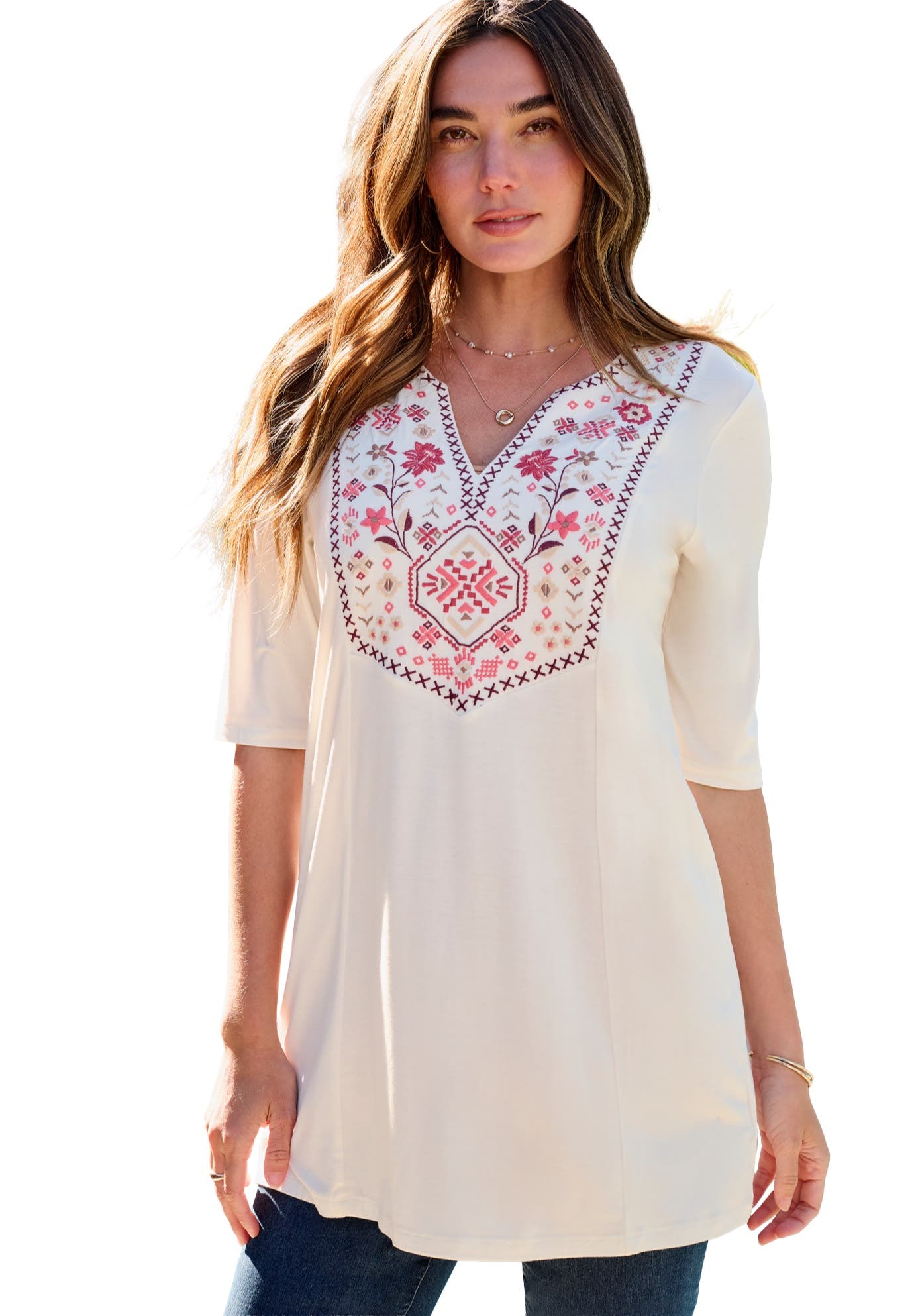 IVORY MULTI EMBROIDERY