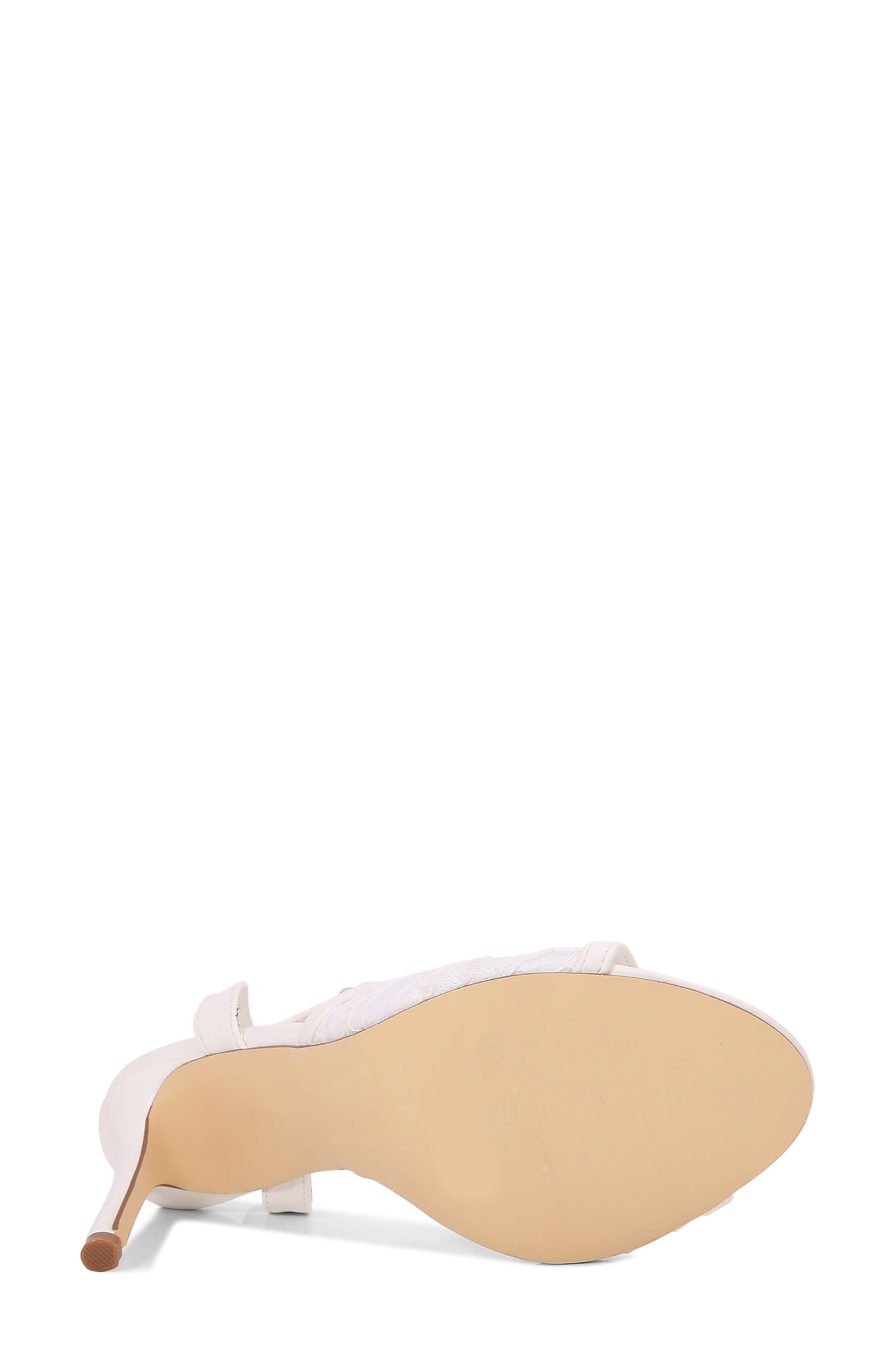Julie Lace Inset Sandal, Alternate, color, WHITE