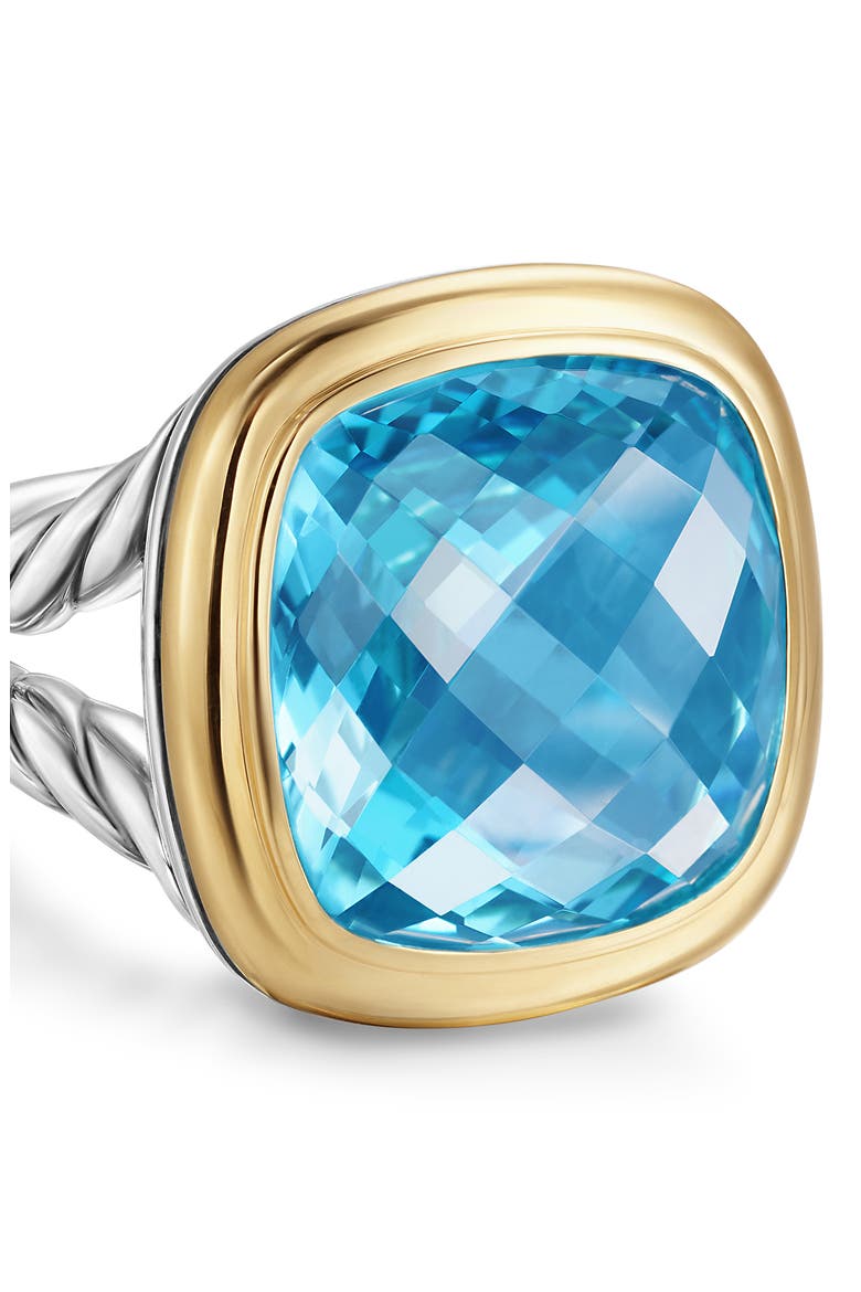 Albion® Ring in Sterling Silver with 18K Yellow Gold & Blue Topaz, 15mm, Alternate, color, BLUE TOPAZ