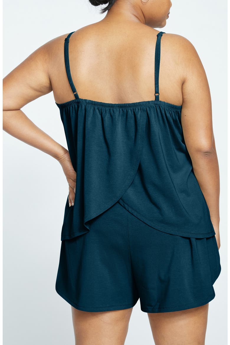 Natalie Jersey Camisole & Shorts Sleep Set, Alternate, color, DEEP SEA