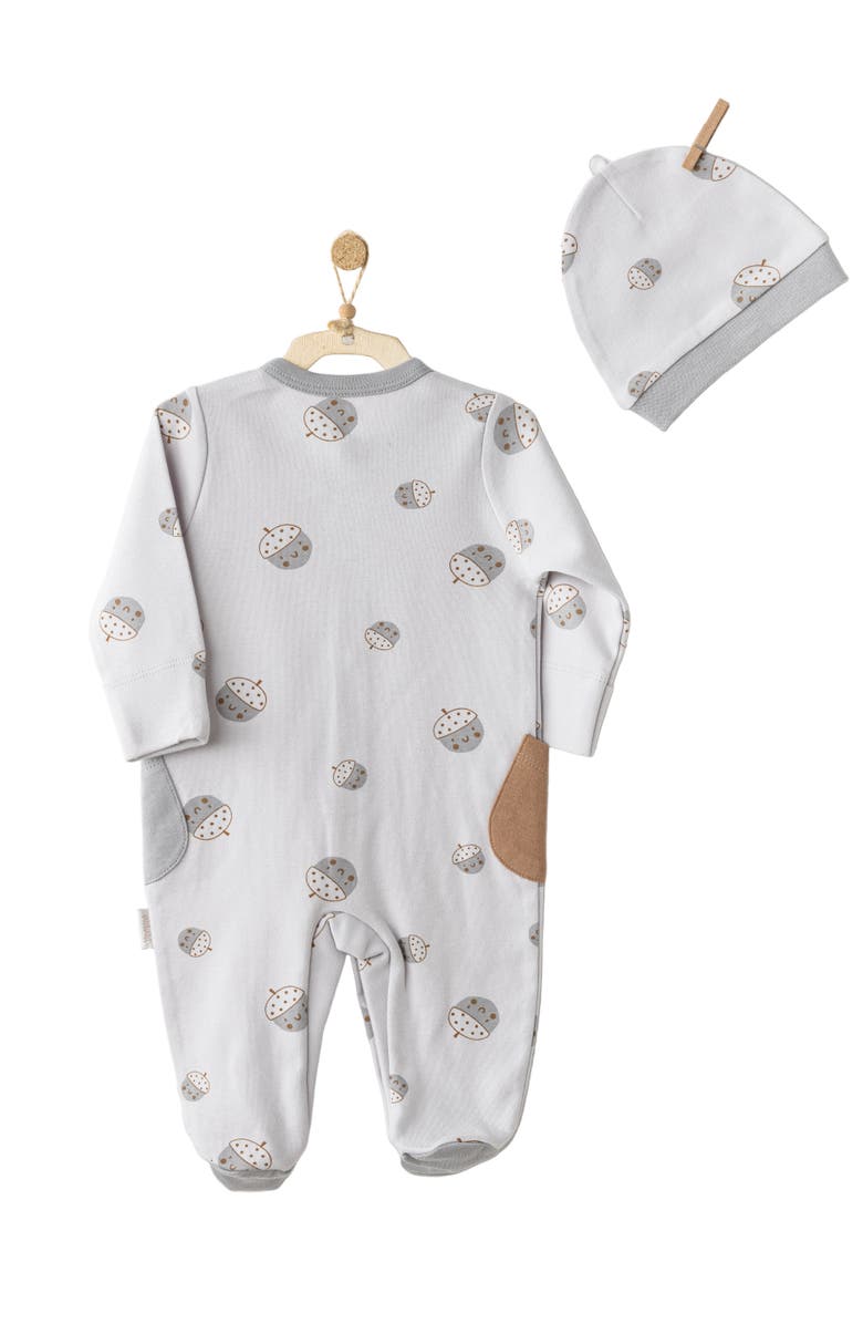 Andy Wawa Cozy Crumbs Romper Set, Alternate, color, Grey