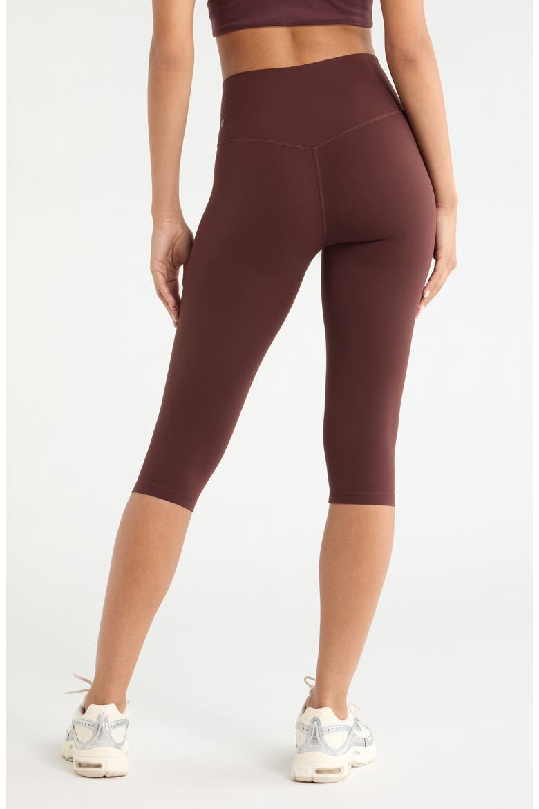 Studio Luxe High Waist Capri Leggings, Alternate, color, BROWN RISTRETTO