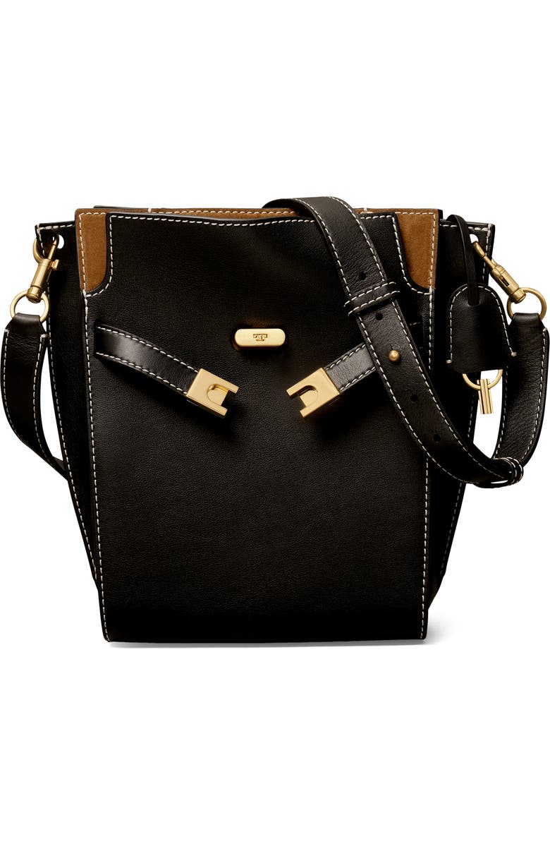 Tory Burch Lee Radziwill Leather Double Bucket Bag, Main, color,