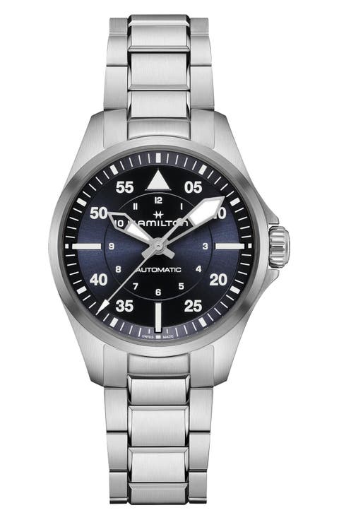 Khaki Aviation Pilot Automatic Bracelet Watch, 36mm