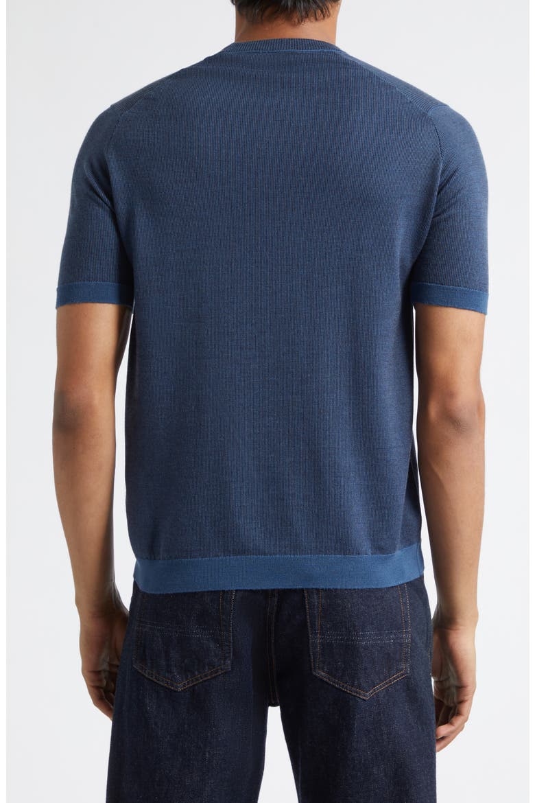 Roderick Merino Wool Short Sleeve Crewneck Sweater, Alternate, color, TEAL FIRTH/ HEP SMK