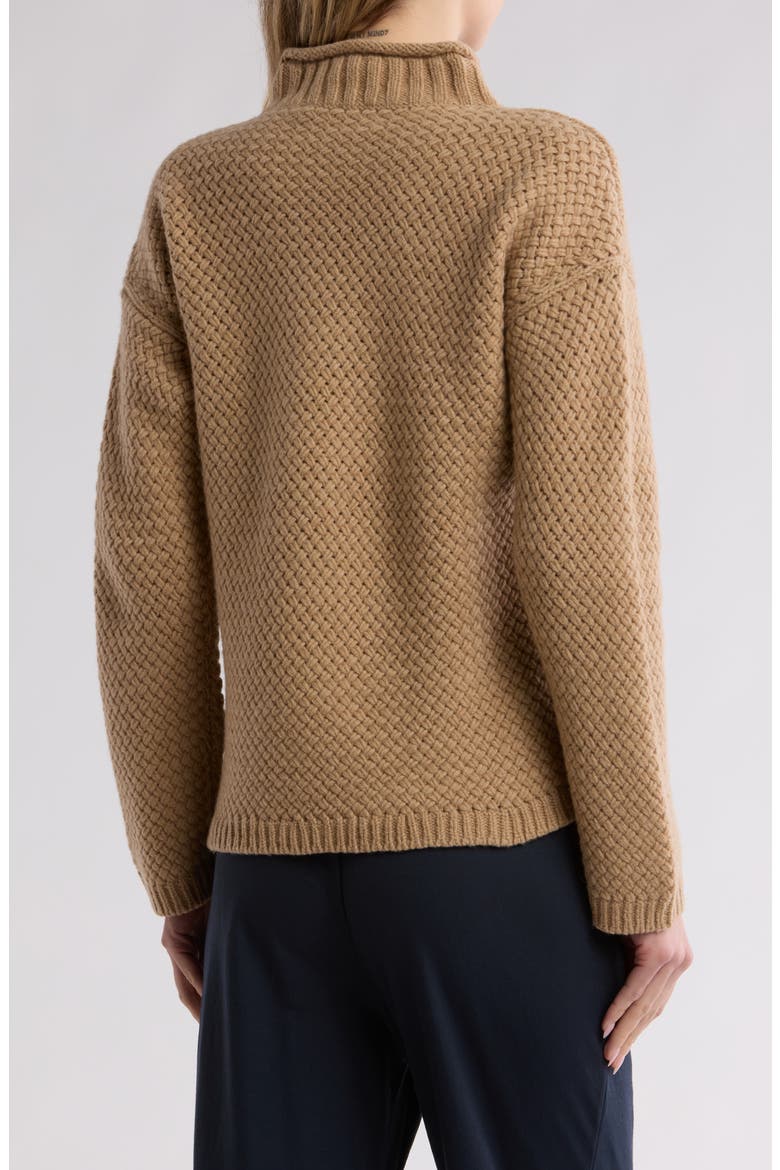 Basket Stitch Cashmere & Wool Sweater, Alternate, color, LIGHT CAMEL
