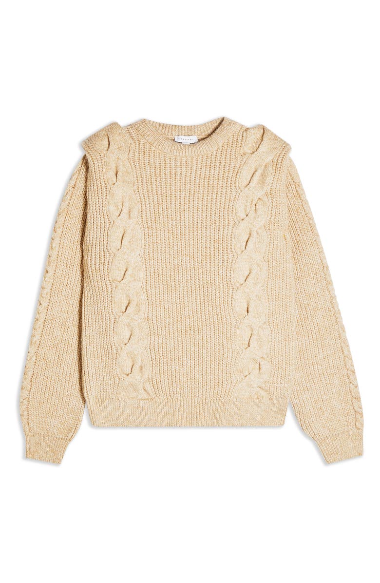 Topshop Cable Knit Sweater, Alternate, color, 