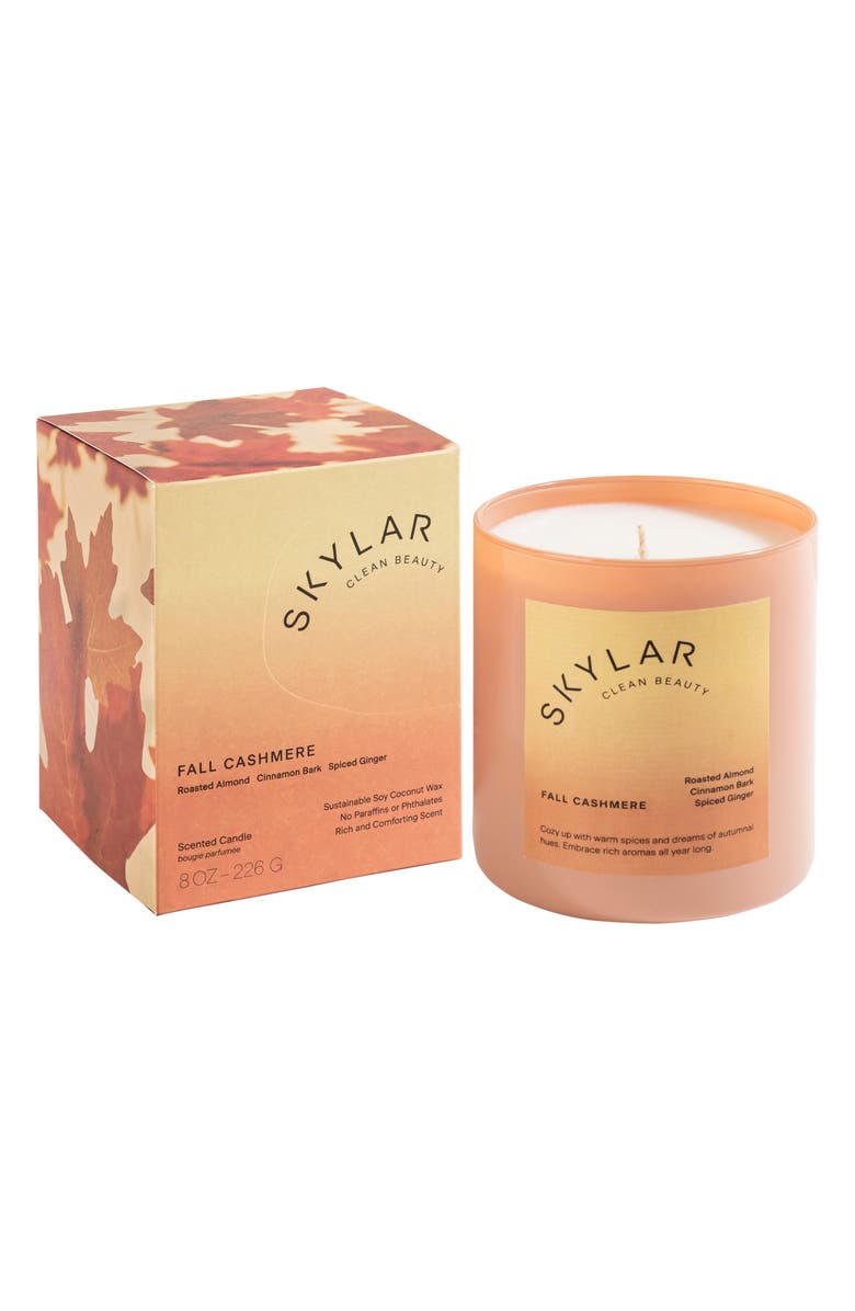 Skylar Fall Cashmere Scented Candle, Main, color, 