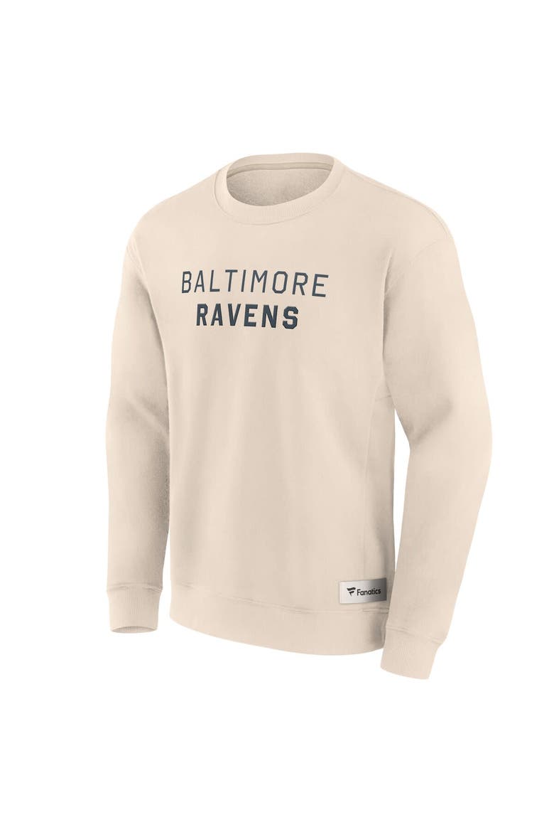 Men's Fanatics Cream Baltimore Ravens Elements Future Ground Lettering Pullover Sweatshirt, Alternate, color, Cream