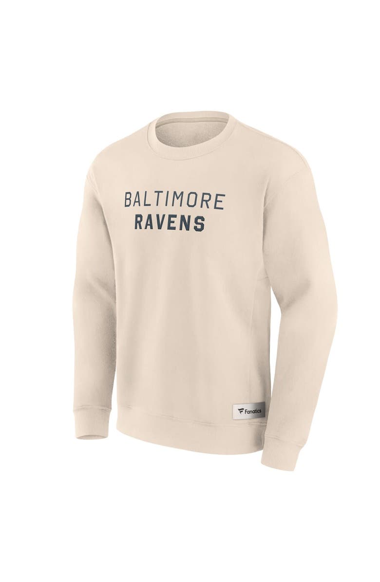 FANATICS Men's Fanatics Cream Baltimore Ravens Elements Future Ground Lettering Pullover Sweatshirt, Alternate, color, Cream