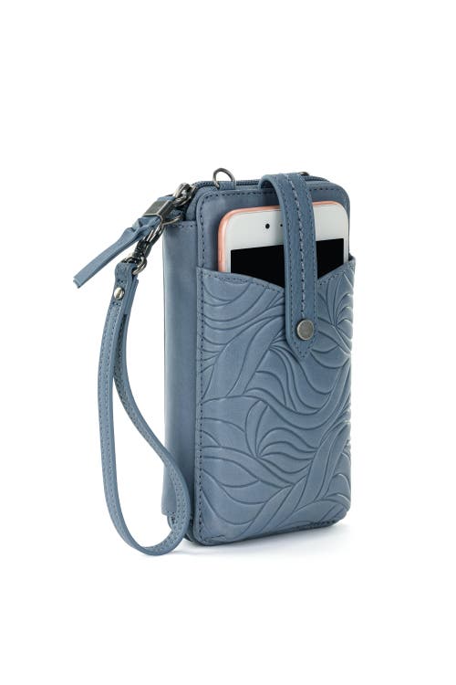 The Sak Silverlake N/s Smartphone Crossbody In Maritime Wave Emboss
