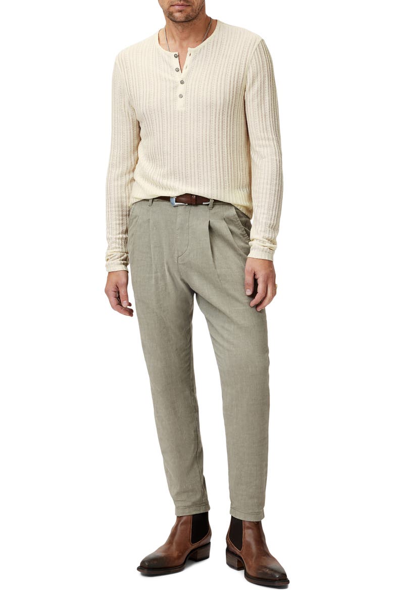 John Varvatos Araujo Regular Fit Rib Henley, Alternate, color, Marble