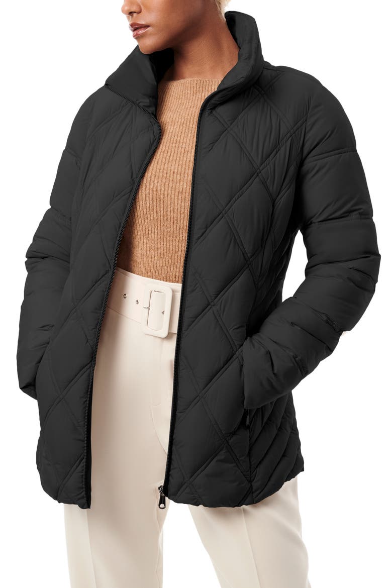 Glam Quilted Insulated Puffer Jacket, Main, color, BLACK