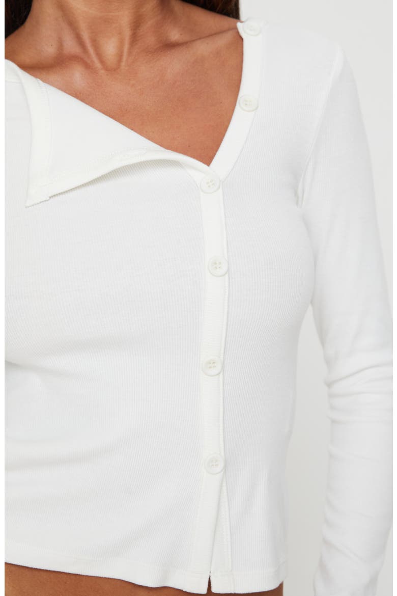 Passoni Asymmetric Cotton Crop Cardigan, Alternate, color, WHITE