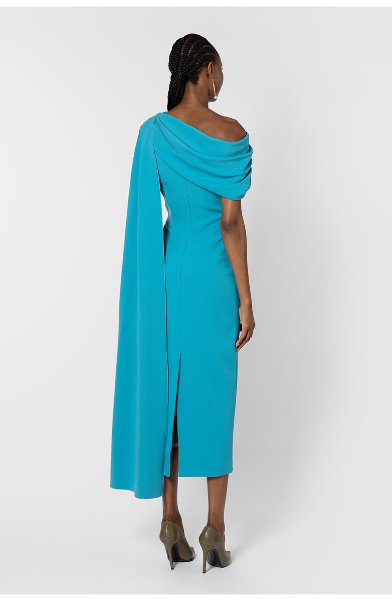 Roksanda Maite One Shoulder Midi Dress, Alternate, color, Azure