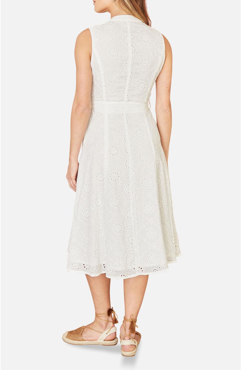 Yumi Broderie Anglaise Cotton Shirt Dress, Alternate, color, White