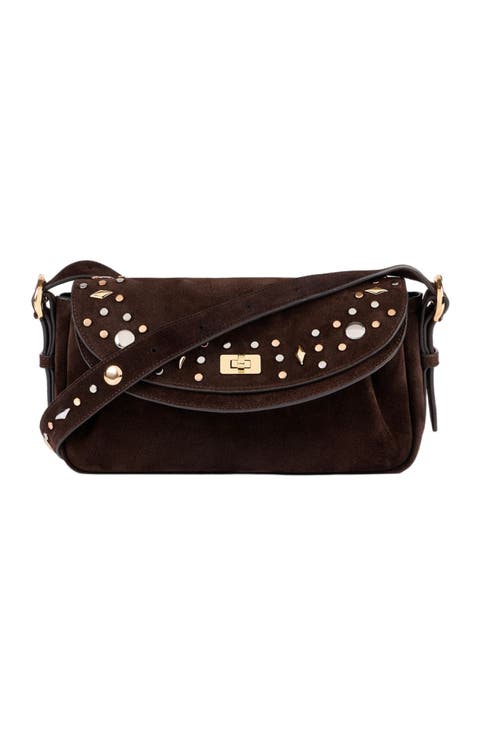 LE MAMBO JANYS studded suede bag