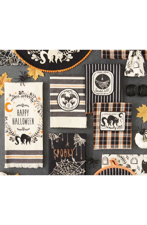 Design Imports Spooky Wreath Embellised Set Of Four Placemats In Black