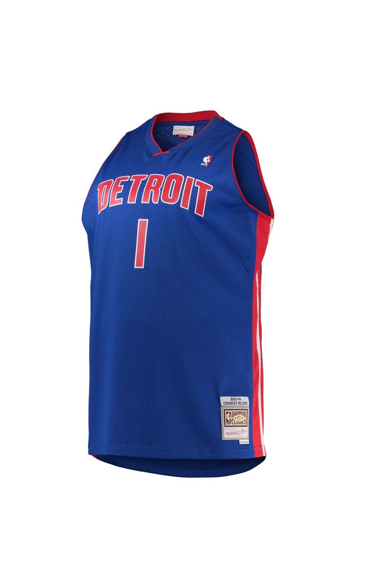 Mitchell & Ness Men's Mitchell & Ness Chauncey Billups Blue Detroit Pistons 2003/04 Big & Tall Hardwood Classics Swingman Jersey, Alternate, color, 