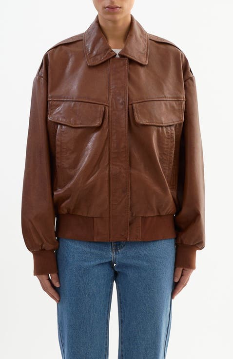 TREVANNA | Leather Bomber Jacket