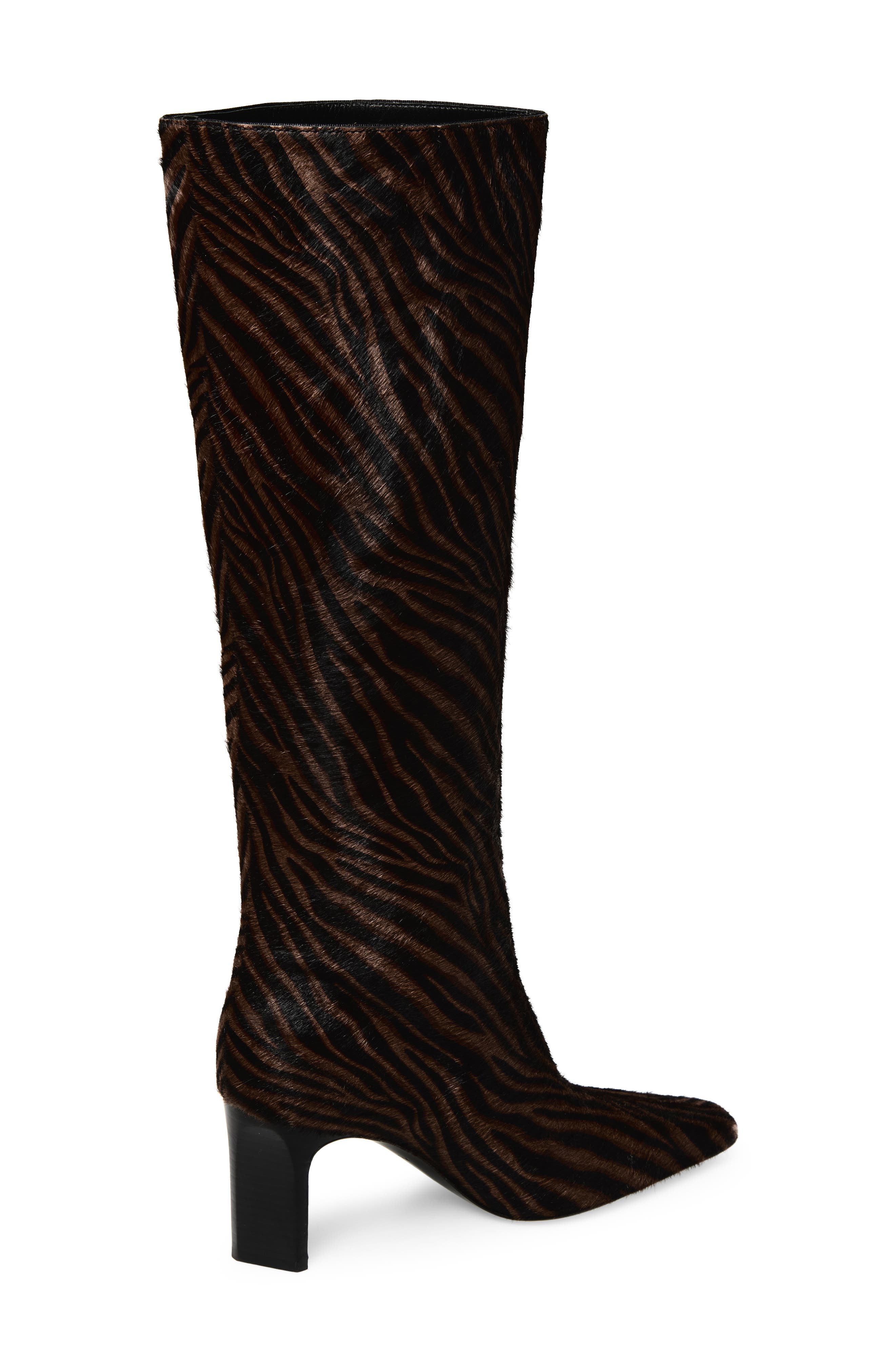 Kristie Genuine Calf Hair Knee High Boot, Alternate, color, DARK BROWN