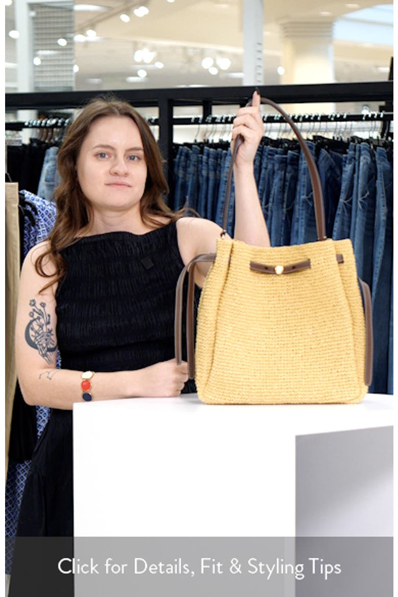 Large Romy Straw Bucket Bag video