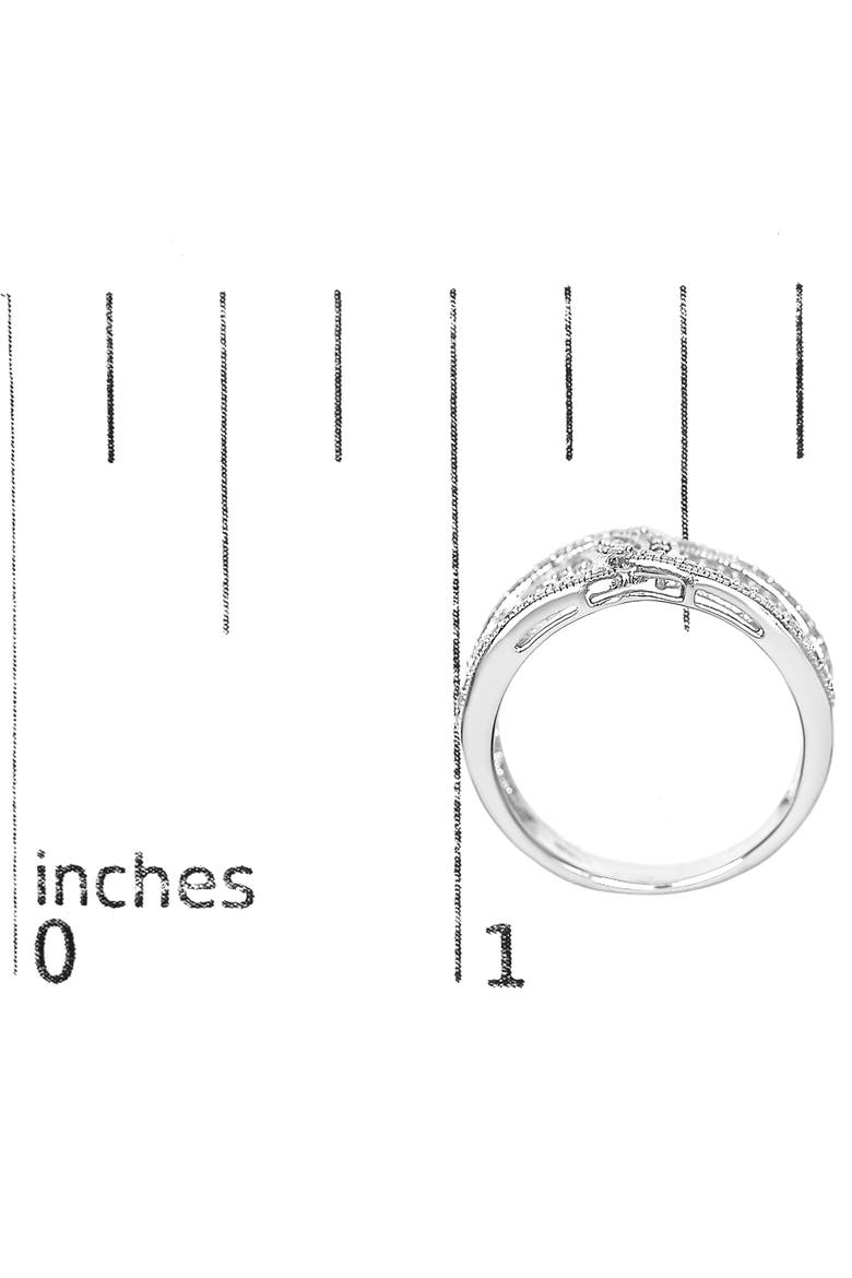 Silver 1/2 Cttw Diamond Multi-Row Bypass Band Ring, Alternate, color, Silver