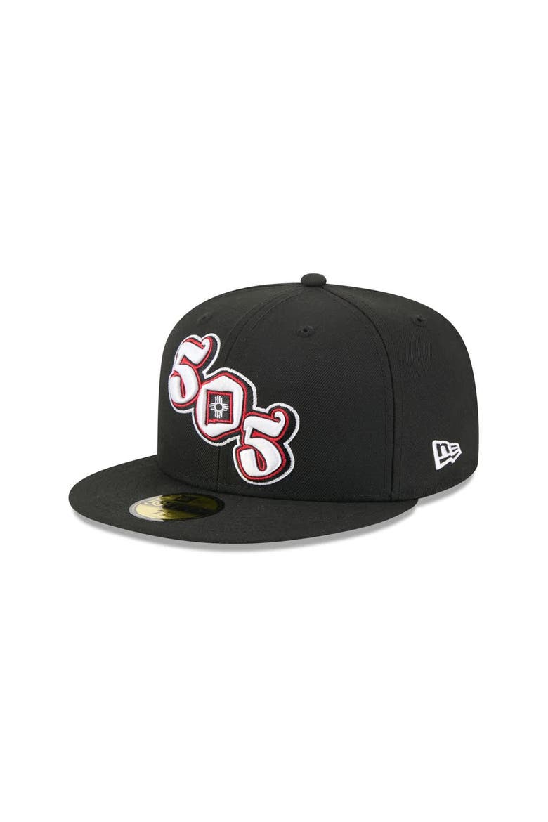 Men's New Era  Black Albuquerque Isotopes Theme Nights 59FIFTY Fitted Hat, Alternate, color, Black