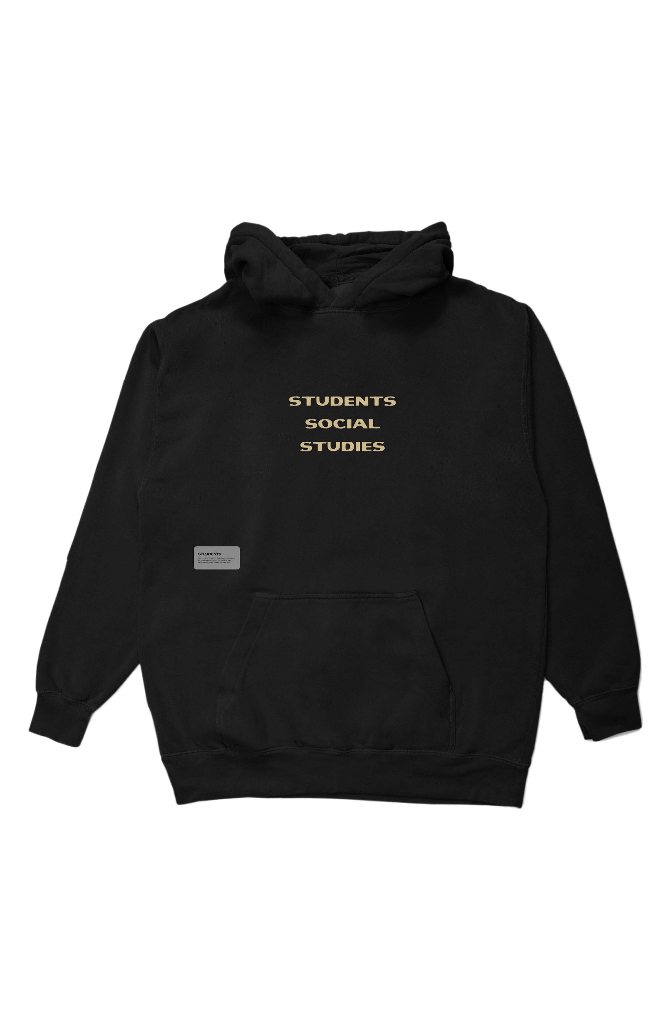 STUDENTS Social Studies Cotton Fleece Hoodie in Black 