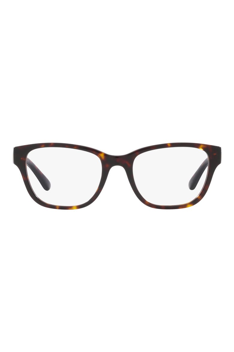 52mm Rectangular Optical Glasses, Main, color, DARK TORT