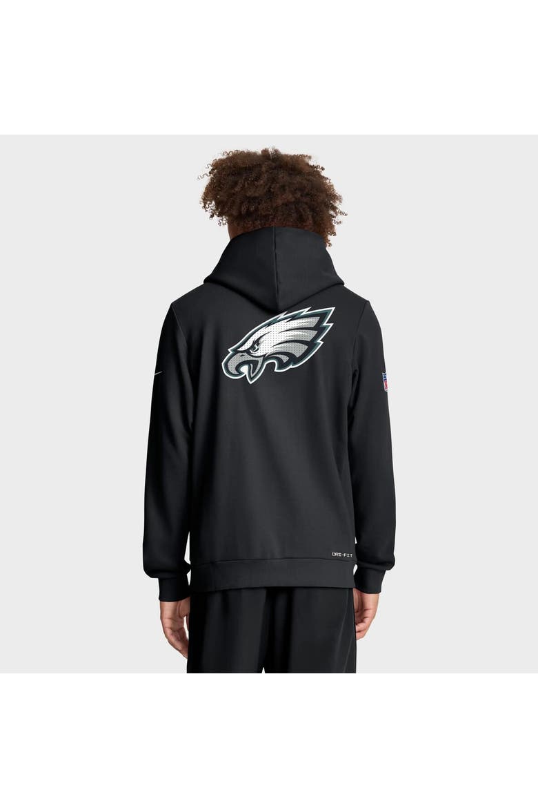 Men's Nike Black Philadelphia Eagles Sideline Standard Issue Utility Player Dri-FIT Full-Zip Hoodie, Alternate, color, Black
