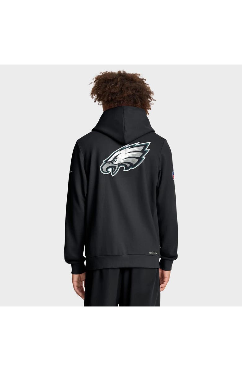 Nike Men's Nike Black Philadelphia Eagles Sideline Standard Issue Utility Player Dri-FIT Full-Zip Hoodie, Alternate, color, Black