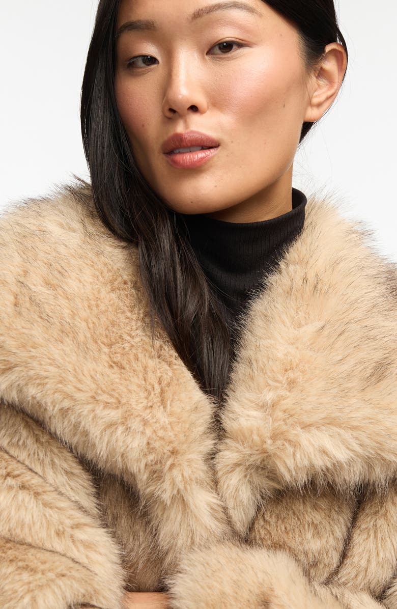 NVLT Faux Fur Crop Jacket, Alternate, color, Gold