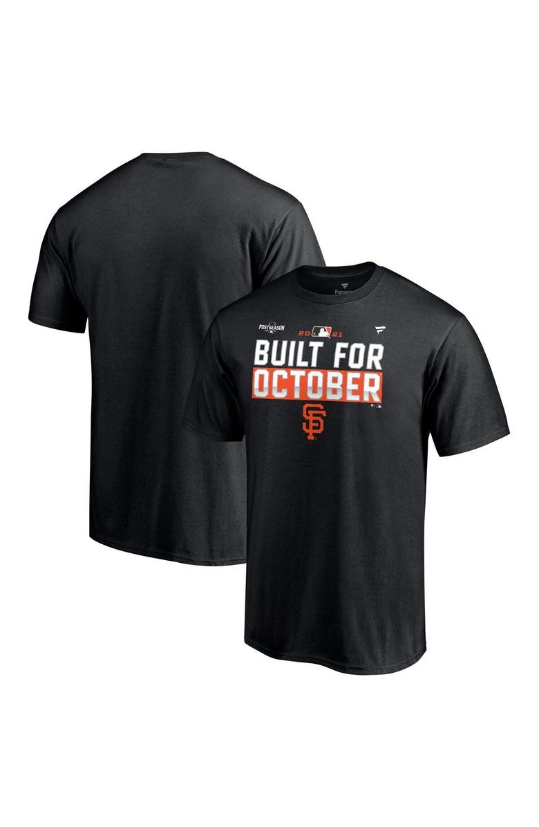 FANATICS Men's Fanatics Black San Francisco Giants 2021 Postseason Locker Room T-Shirt, Main, color, 