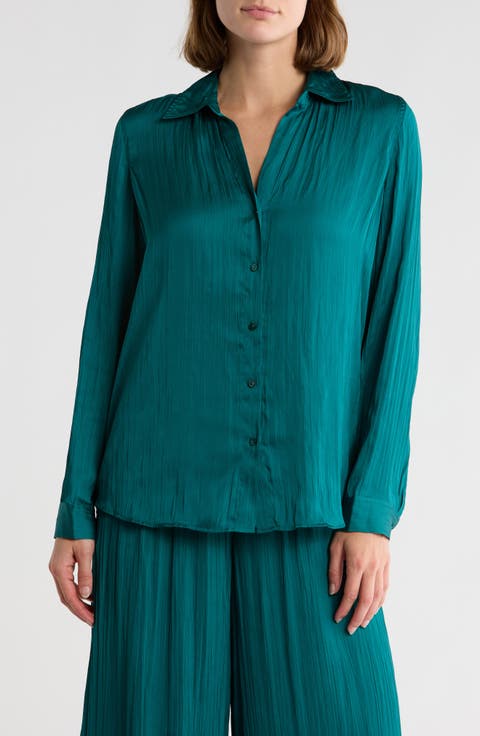 Nina Crinkle Satin Shirt