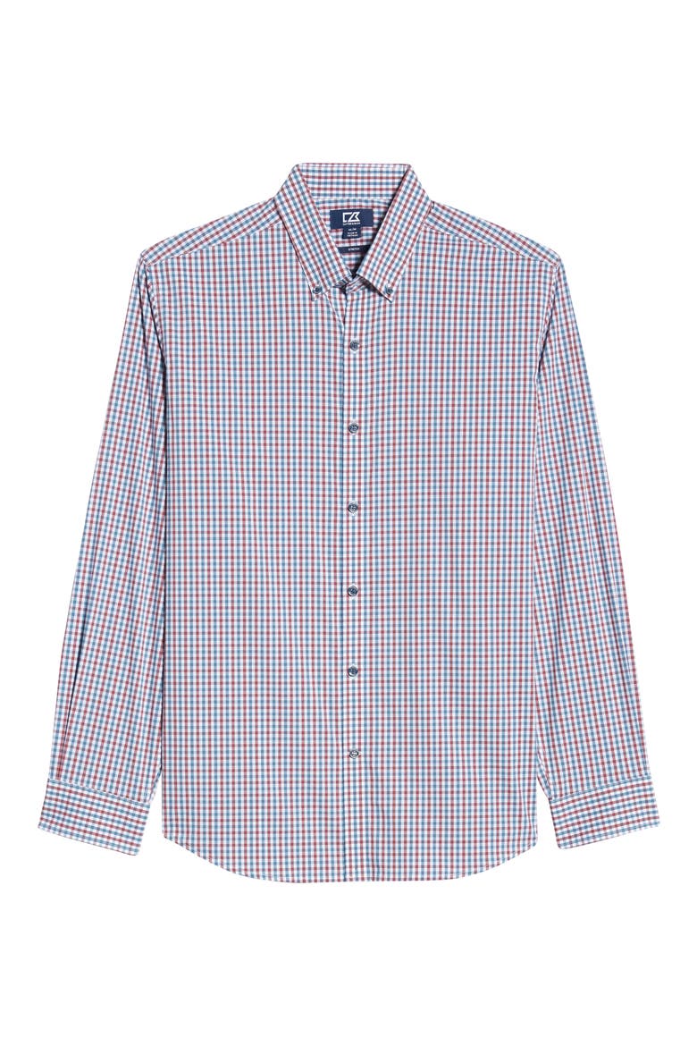 Soar Classic Fit Mini Check Button-Down Performance Shirt, Alternate, color, MARS