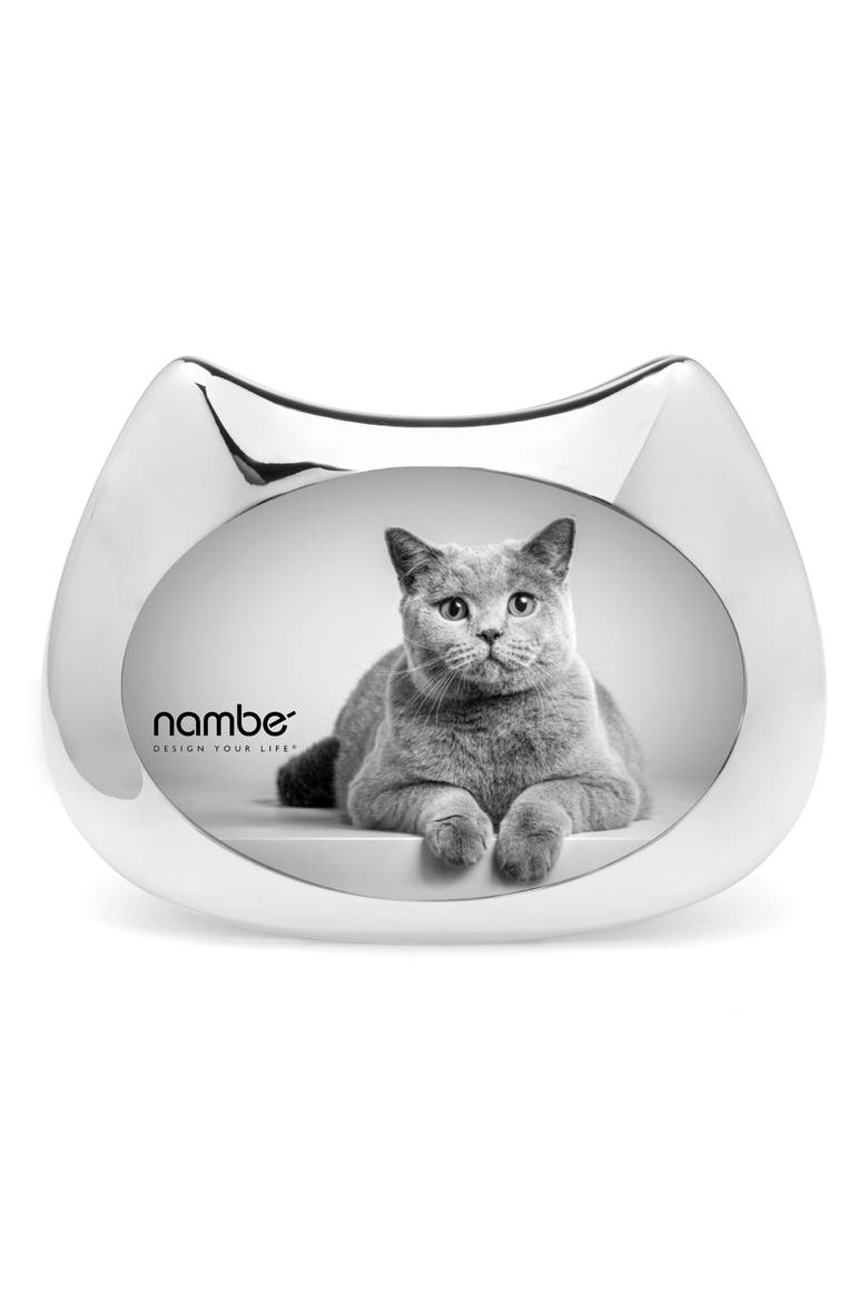 Cat Picture Frame, Main, color, SILVER PLATE