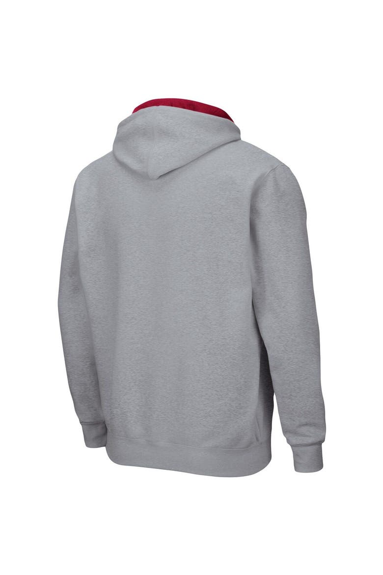Men's Colosseum Heathered Gray Stanford Cardinal Arch & Logo 3.0 Full-Zip Hoodie, Alternate, color, Heather Gray