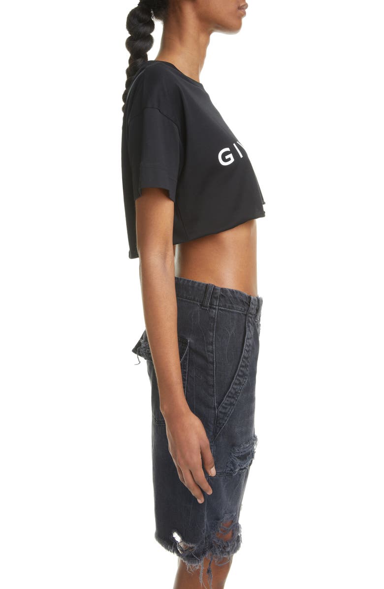 Givenchy Logo Crop Graphic Tee, Alternate, color, 