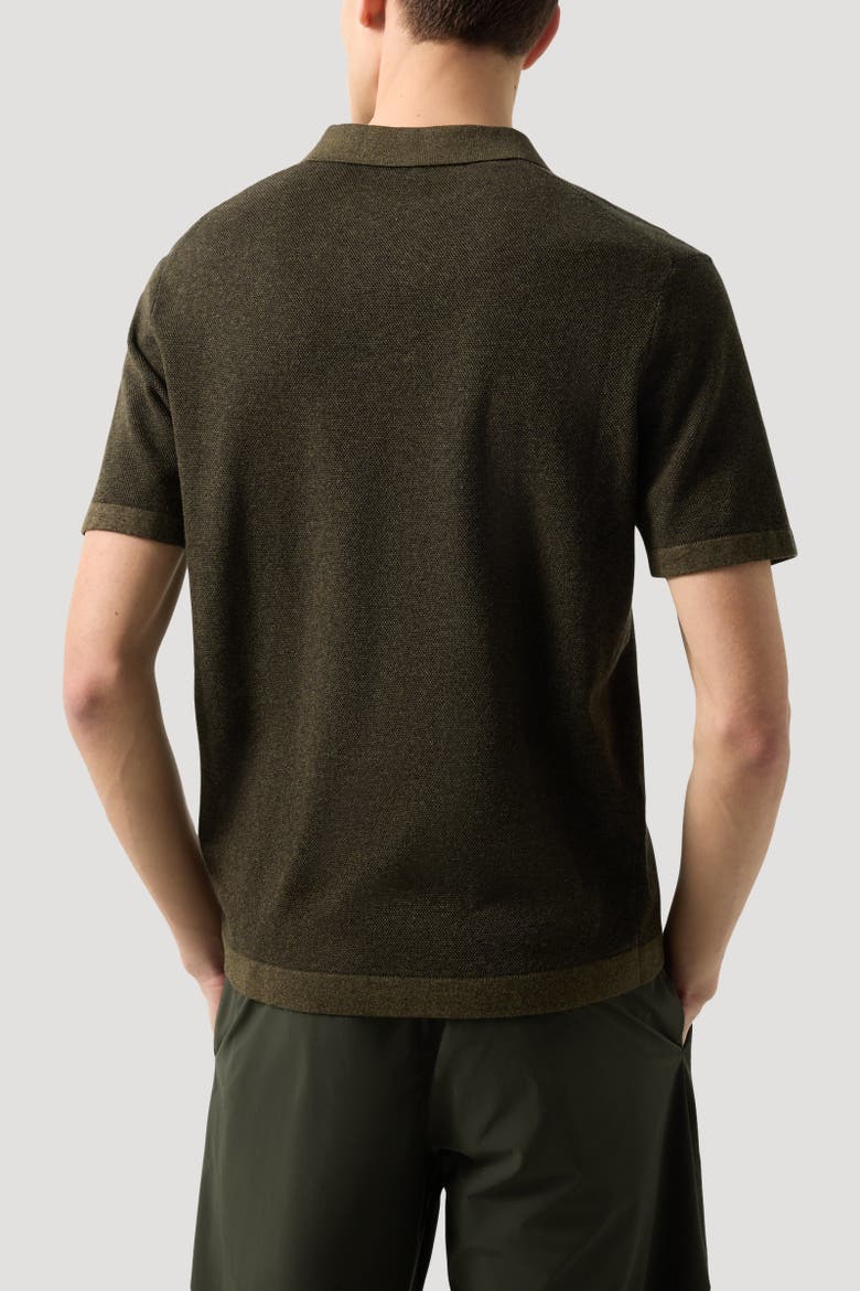 Lyon Knitted Polo Shirt, Alternate, color, Olive green